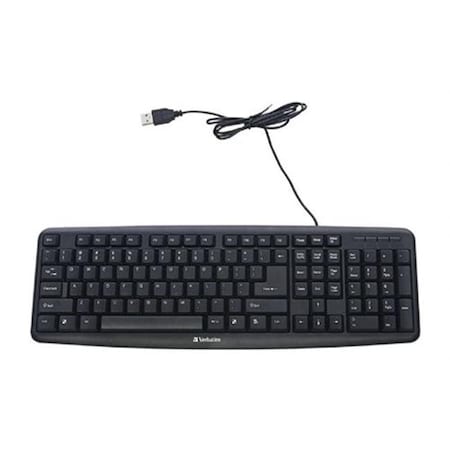 AISH Slimline Corded USB Keyboard; Black AI186972